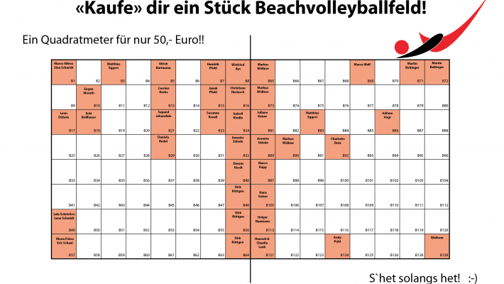 Kauft euch ein Stück Beachvolleyball-Feld ! :-)